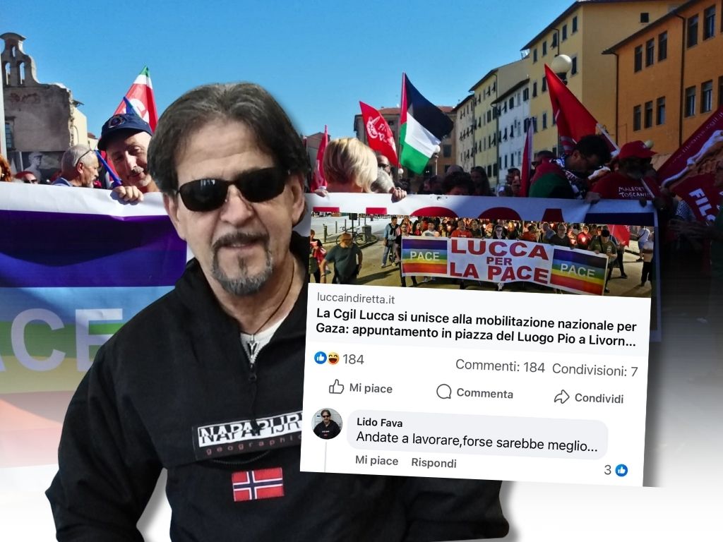 “Andate a lavorare”, così un consigliere comunale lucchese ha commentato sui social un post su chi ha manifestato per Gaza