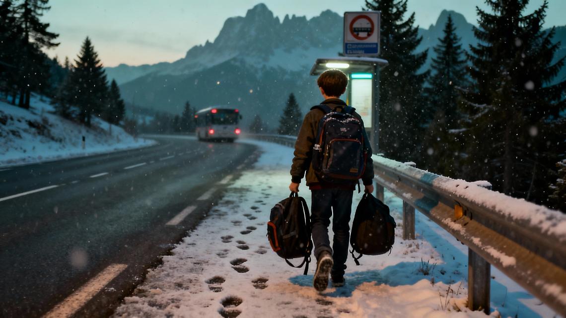 Ragazzino di 11 anni lasciato a terra dal bus, aveva il biglietto standard ma non quello olimpico: costretto a camminare 6 km sotto la neve per tornare a casa