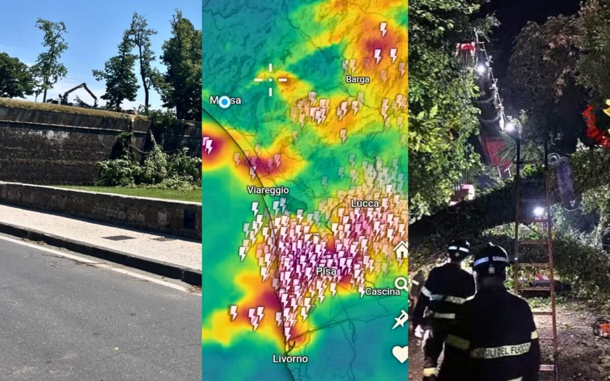 Cella temporalesca si è formata su Lucca e provincia per poi raggiungere Pisa, Livorno e Firenze