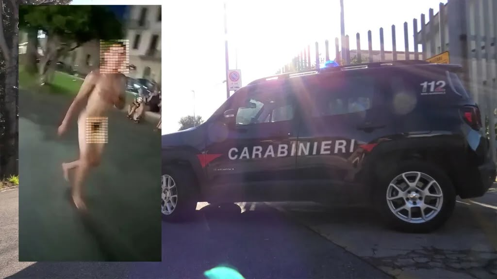Viareggio, girava completamente nudo per strada e  semina il caos, interviene la polizia